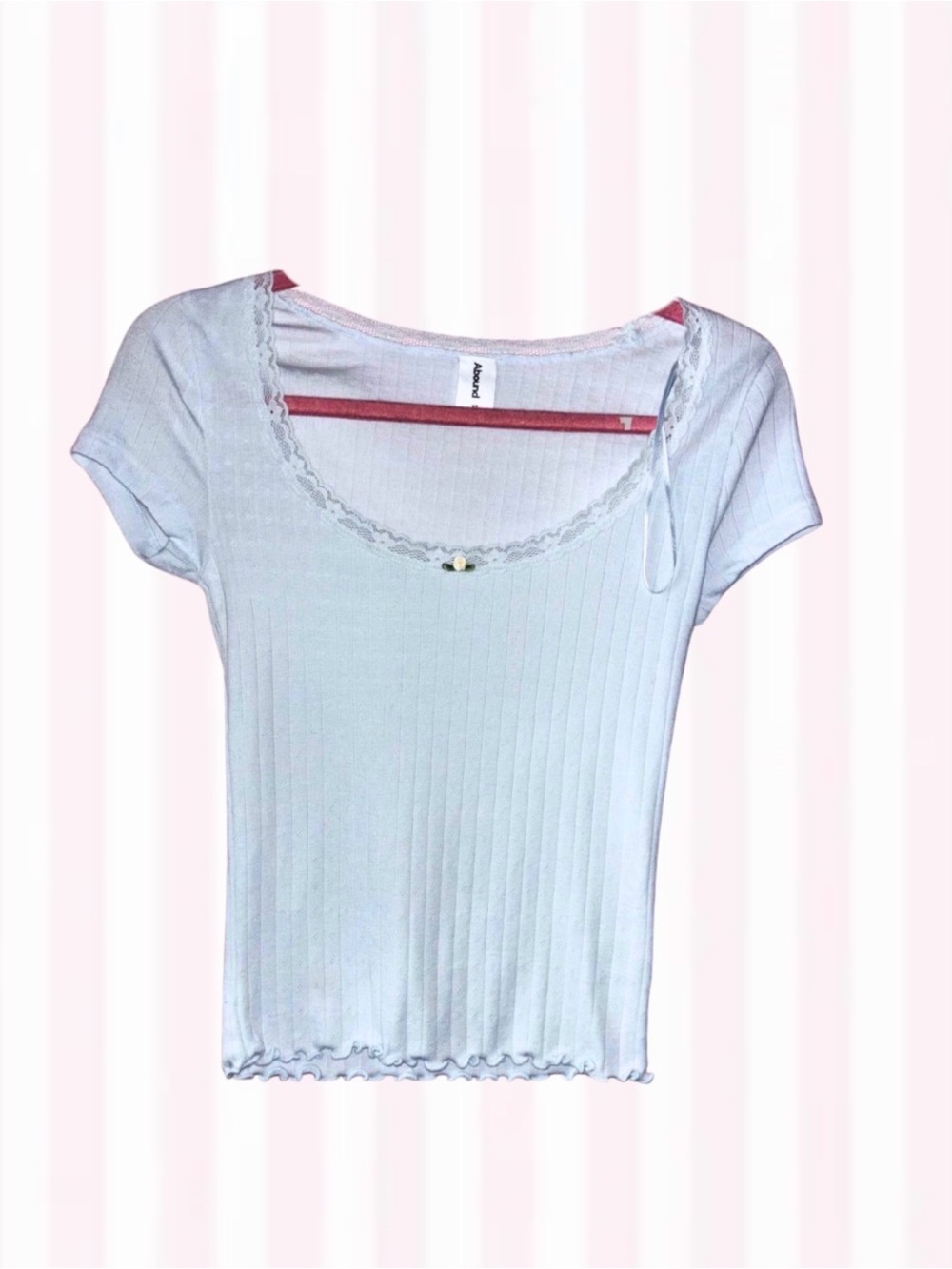 Abound White Clothing Care and Size Label